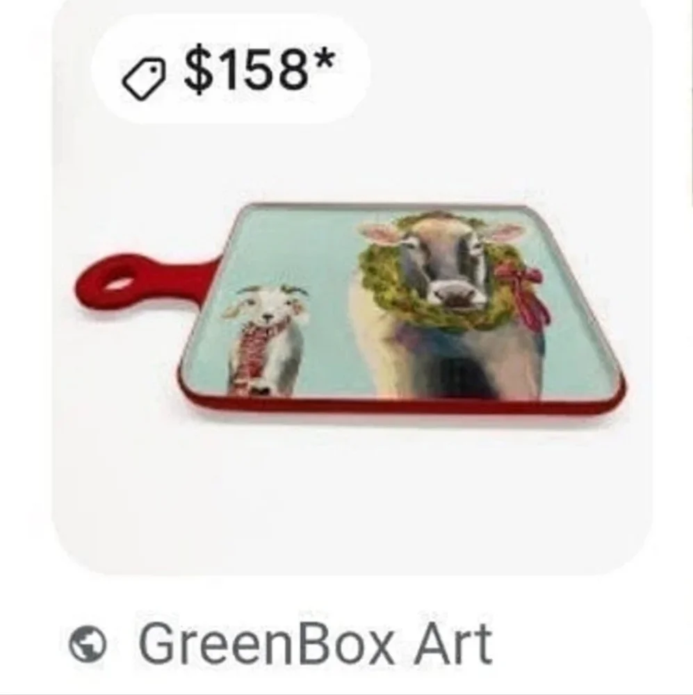 FLORAL COW CERAMIC CHARCUTERIE  BOARD GreenBox Art Eli Halpin BNWT $158 FIRM $$